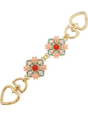 Pink and Green Floral Bag Chain Extender